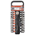 Crescent 10 Sizes X 3/8 in. drive Metric/SAE 6 Point Standard Socket Wrench Set 20 pc