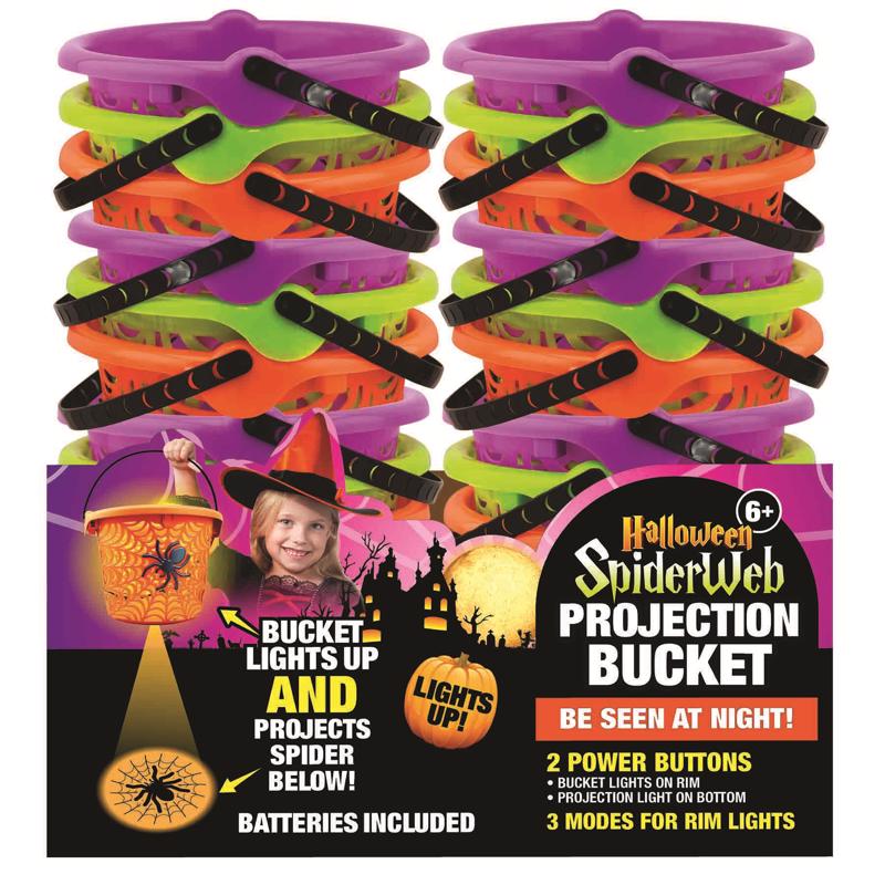 Magic Seasons Halloween Spider Web LED Projection Bucket 1 pk, Pack of 24