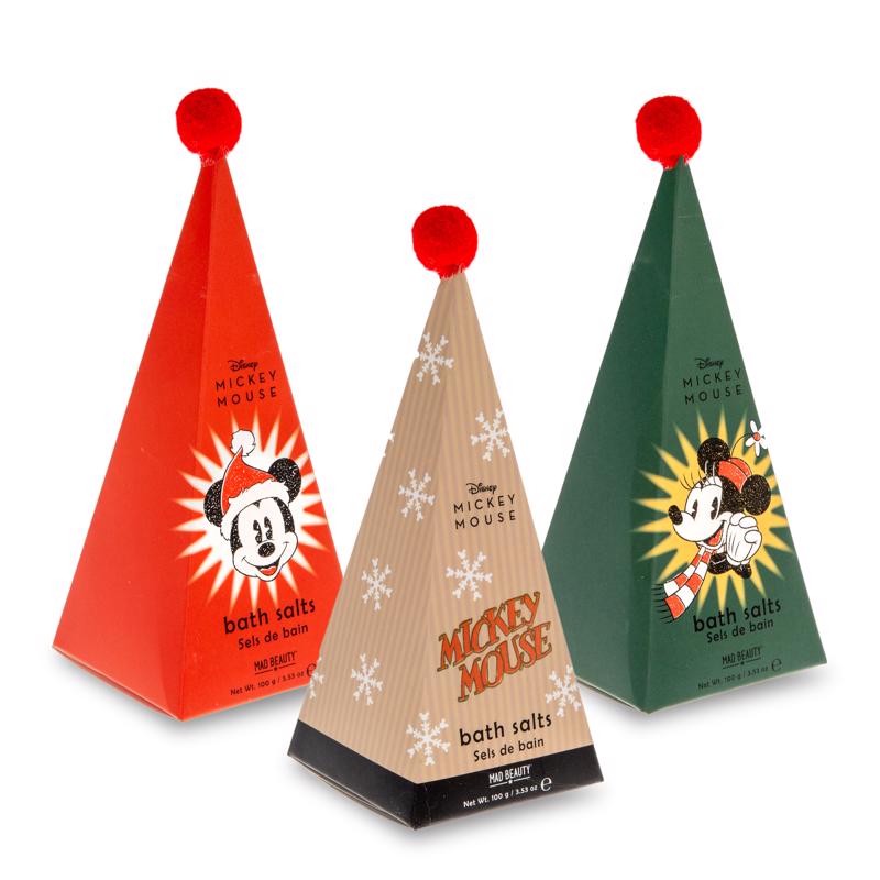 Mad Beauty Disney Mickey Mouse Frosted Berries, Toasted Marshmallow, Christmas Icing Scent Bath Salt, Pack of 6