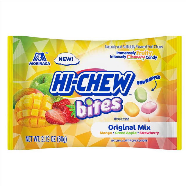Hi-Chew Bites Green Apple/Mango/Strawberry Chewy Candy 2.12 oz, Pack of 12
