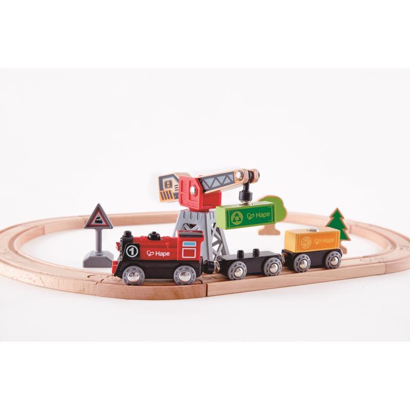 Hape Train Set Assorted 19 pc