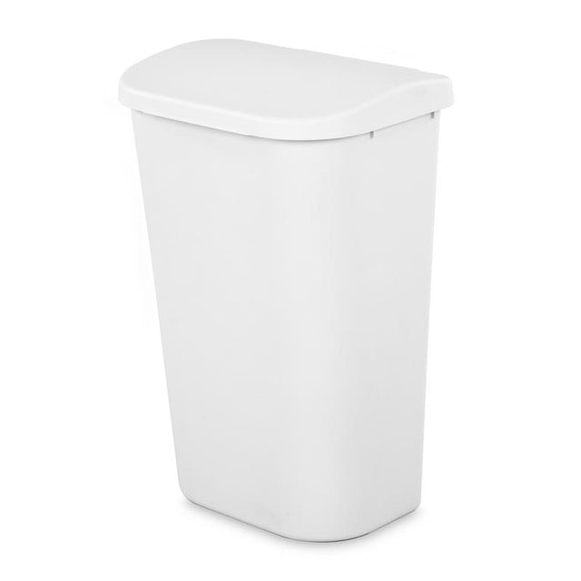 Sterilite 11.3 gal White Plastic D-Shape Wastebasket, Pack of 6