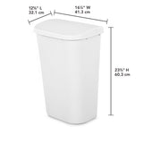 Sterilite 11.3 gal White Plastic D-Shape Wastebasket, Pack of 6