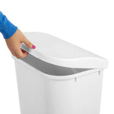 Sterilite 11.3 gal White Plastic D-Shape Wastebasket, Pack of 6