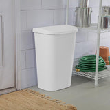 Sterilite 11.3 gal White Plastic D-Shape Wastebasket, Pack of 6