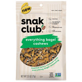 Snak Club Everything Bagel Cashews 2.5 oz Bagged, Pack of 6