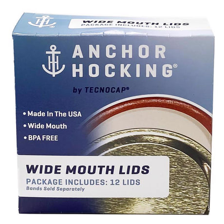 Tecnocap Anchor Hocking Wide Mouth Canning Lid 12 pk, Pack of 24