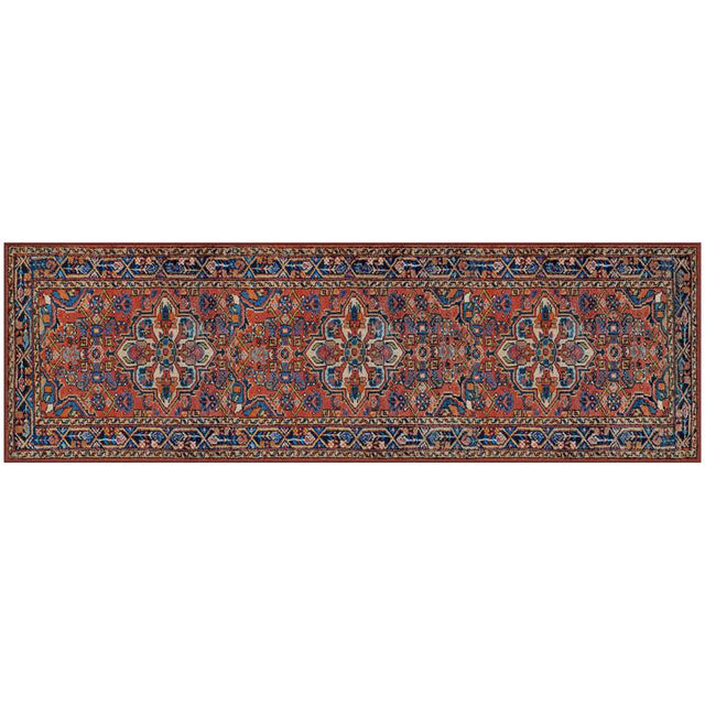 Gel Pro NeverMove Esther 24 in. W X 76 in. L Vintage Red Tribal Polyester Runner Rug