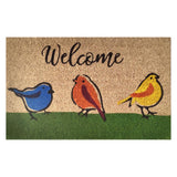First Concept 18 in. W X 30 in. L Multi-Color Welcome Birds Coir Door Mat