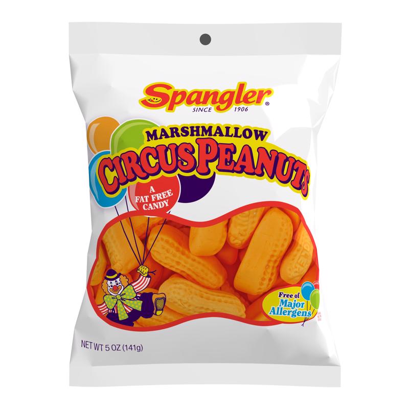Spangler Marshmallow Circus Peanuts Banana Candy 5 oz, Pack of 12