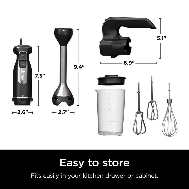 Ninja Foodi Black Stainless Steel Blender 3 cups 5 speed