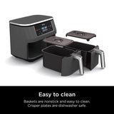 Ninja Foodi Dual Basket Black 8 qt Programmable Digital Air Fryer