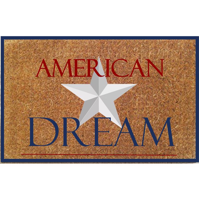 Rockport Premium Americana 18 in. W X 28 in. L Multi-Color American Dream with Star Coir Door Mat