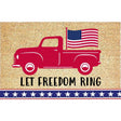 Rockport Premium Americana 18 in. W X 28 in. L Multi-Color Freedom Ring with Red Truck Coir Door Mat