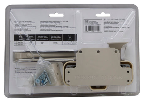 ProSource C101-BH-SA-IV Door Closer, Non-Handed Hand, Automatic, Aluminum, Ivory, 85 lb