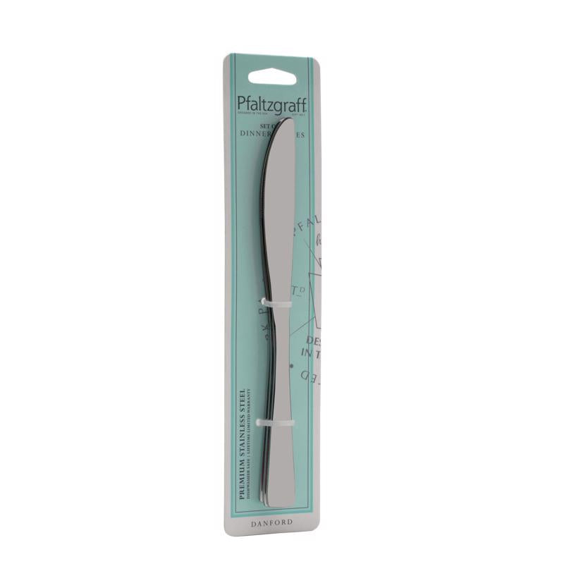 Pfaltzgraff Silver Stainless Steel Danford Dinner Knife Set 3 pc, Pack of 6