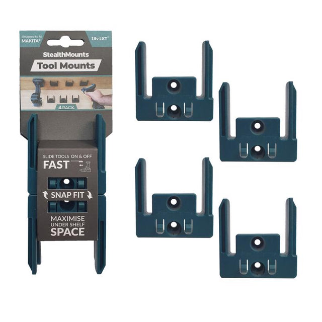 StealthMounts Tool Holders Compatible with Makita 18V LXT; Blue ABS Tool Holder 4 pk
