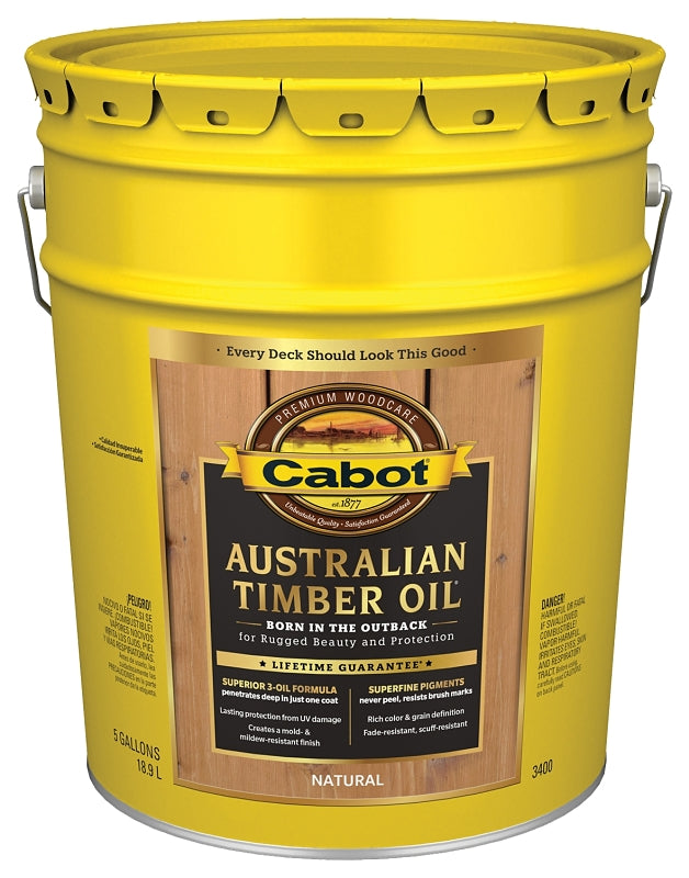 Cabot 140.0003400.008 Australian Timber Oil, Natural, Liquid, 5 gal Pail