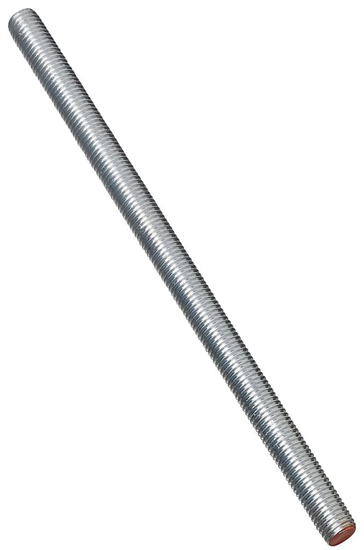National Hardware N179-366 Threaded Rod, 5/8-11 Thread, 12 in L, A Grade, Steel, Zinc, UNC Thread