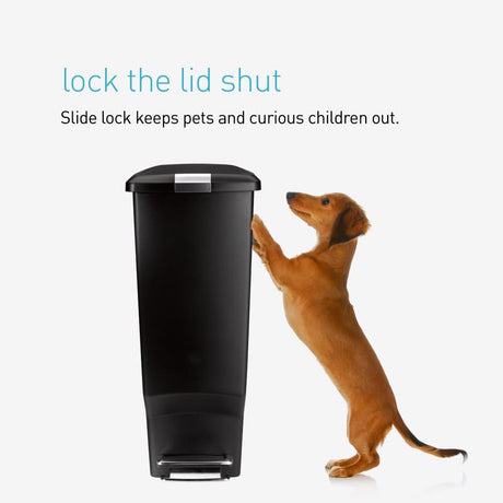 Simpehuman 40 L Black Plastic Step On Trash Can