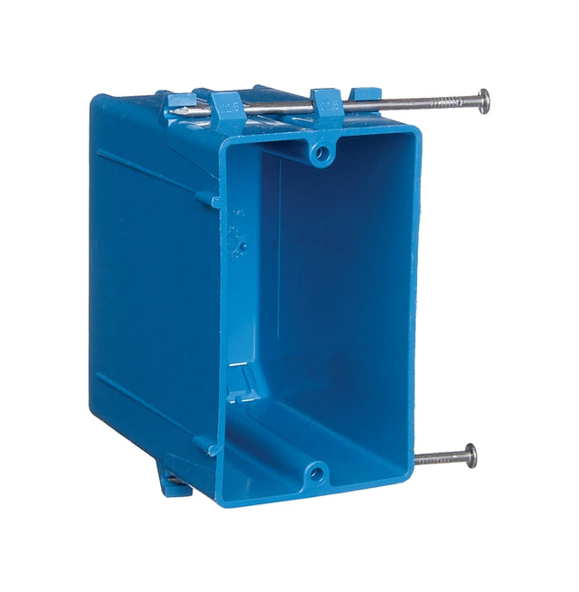 Carlon B122A-UPC Outlet Box, 22 cu-in, 1-Gang, PVC, Blue