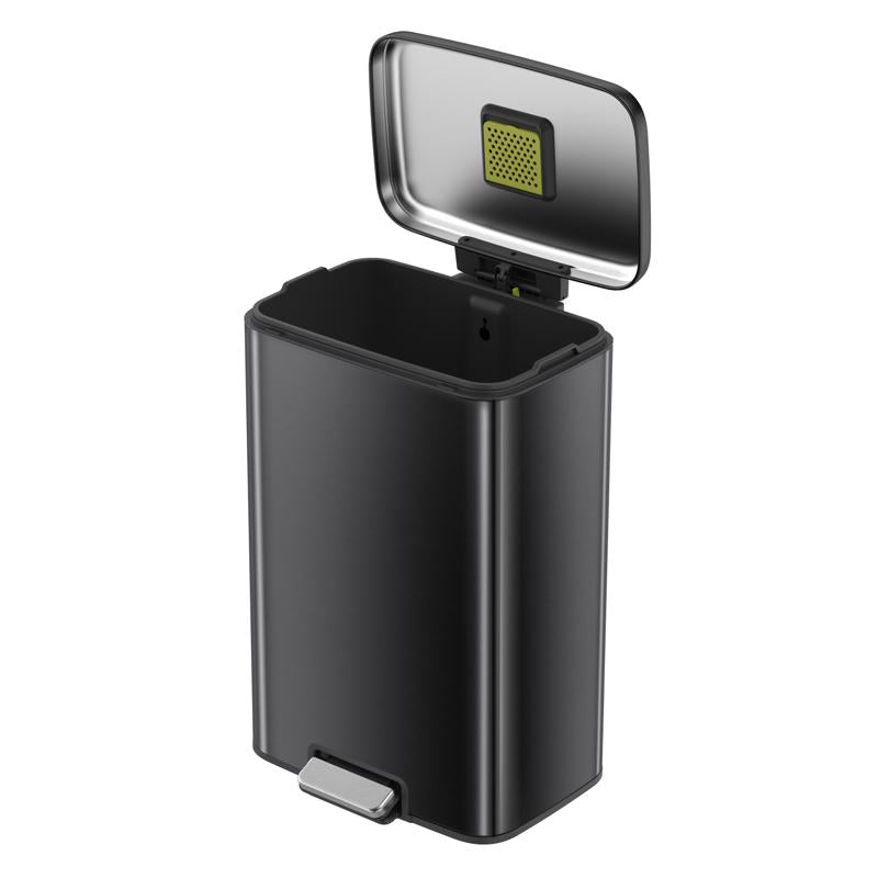EKO Maxwell 13.2 gal Gray Stainless Steel Step Pedal Trash Can