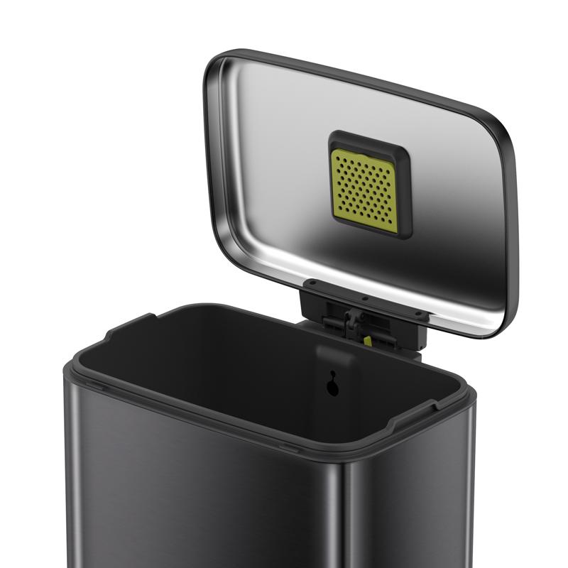 EKO Maxwell 13.2 gal Gray Stainless Steel Step Pedal Trash Can