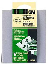 3M 916 Sanding Sponge, 5-1/2 in L, 4-1/2 in W, 180 Grit, Extra Fine