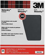 3M Wetordry 99421NA Sandpaper, 11 in L, 9 in W, Extra Fine, 320 Grit, Silicon Carbide Abrasive, Paper Backing