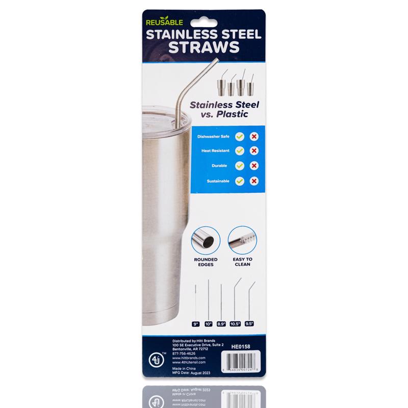 4th Utensil Silver Stainless Steel Drinking Straws