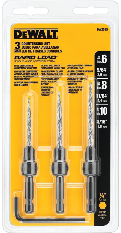 DEWALT DW2535 Countersink Set, 3-Piece, HSS