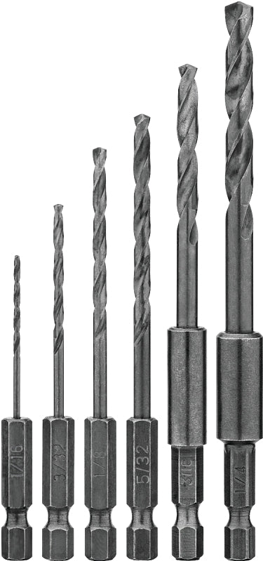 DEWALT DW2551 Drill Bit Set, 6-Piece, Black Oxide