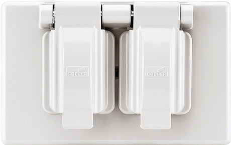 Eaton Wiring Devices S1962W-SP Cover, 2-63/64 in L, 4-37/64 in W, Rectangular, Thermoplastic, White