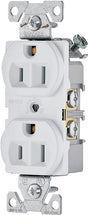 Eaton Wiring Devices 827W-BOX Duplex Receptacle, 2 -Pole, 15 A, 125 V, Side Wiring, NEMA: 5-15R, White