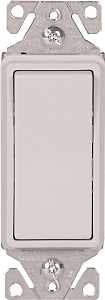 Eaton Wiring Devices 7500 Series 7513W-BOX Rocker Switch, 15 A, 120/277 V, 3-Way, Lead Wire Terminal, White, 1-Phase