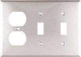 Eaton Wiring Devices 2158W-BOX Combination Wallplate, 4-1/2 in L, 6-3/8 in W, 3 -Gang, Thermoset, White