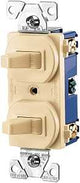 Eaton Wiring Devices 275V-BOX Combination Toggle Switch, 15 A, 120/277 V, Screw Terminal, Steel Housing Material