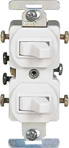 Eaton Wiring Devices 276W-BOX Series Combination Toggle Switch, White, 15 A, 120/277 V, Screw Terminal