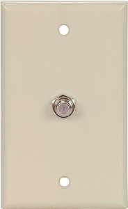 Eaton Cooper Wiring 1172V Wallplate with Coaxial Adapter, 4-1/2 in L, 2-3/4 in W, 1 -Gang, Thermoplastic, Ivory
