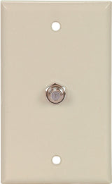 Eaton Cooper Wiring 1172V Wallplate with Coaxial Adapter, 4-1/2 in L, 2-3/4 in W, 1 -Gang, Thermoplastic, Ivory