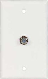 Eaton Cooper Wiring 1172W Wallplate with Coaxial Adapter, 4-1/2 in L, 2-3/4 in W, 1 -Gang, Thermoplastic, White