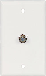 Eaton Cooper Wiring 1172W Wallplate with Coaxial Adapter, 4-1/2 in L, 2-3/4 in W, 1 -Gang, Thermoplastic, White