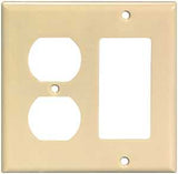 Eaton Wiring Devices 2157V-BOX Combination Wallplate, 4-1/2 in L, 4-9/16 in W, Standard, 2-Gang, Ivory, Pack of 10
