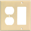 Eaton Wiring Devices 2157V-BOX Combination Wallplate, 4-1/2 in L, 4-9/16 in W, Standard, 2-Gang, Ivory, Pack of 10