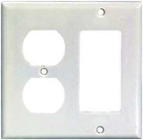 Eaton Wiring Devices 2157W-BOX Combination Wallplate, 4-1/2 in L, 4-9/16 in W, 2 -Gang, Thermoset, White