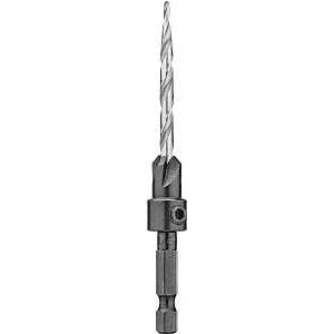 DEWALT DW2568 Drill Bit, 11/64 in Dia, 3-1/2 in OAL, Countersink, Spiral Flute, 4-Flute, 1/4 in Dia Shank, Hex Shank