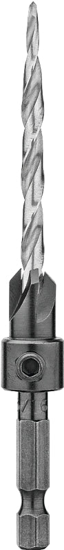 DEWALT DW2569 Drill Bit, 3/16 in Dia, 3-3/4 in OAL, Countersink, Spiral Flute, 4-Flute, 1/4 in Dia Shank, Hex Shank