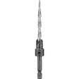 DEWALT DW2569 Drill Bit, 3/16 in Dia, 3-3/4 in OAL, Countersink, Spiral Flute, 4-Flute, 1/4 in Dia Shank, Hex Shank
