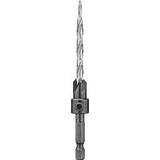 DEWALT DW2569 Drill Bit, 3/16 in Dia, 3-3/4 in OAL, Countersink, Spiral Flute, 4-Flute, 1/4 in Dia Shank, Hex Shank