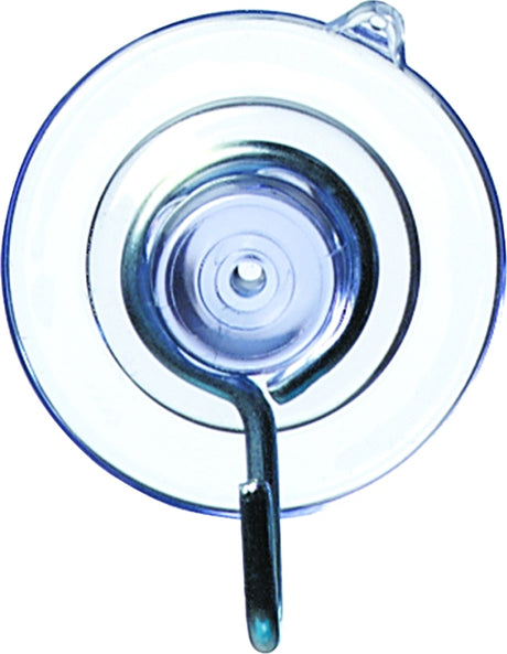 Adams 7500-77-3848 Suction Cup with Hook, Steel Hook, PVC Base, Clear Base, 1-1/8 in Base, 1 lb Working Load